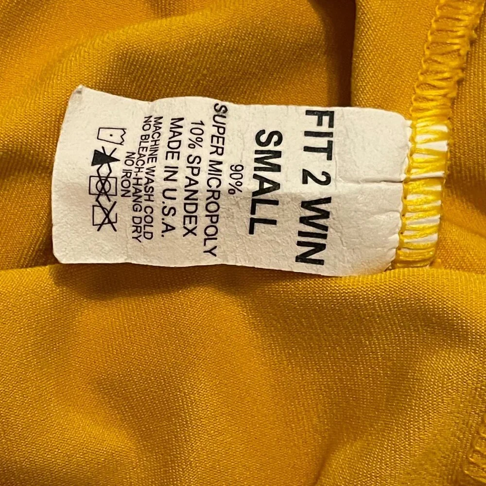 Fit 2 Win Lacrosse Shorts Yellow With Red/Blue Stripe Design & Elastic Waistband